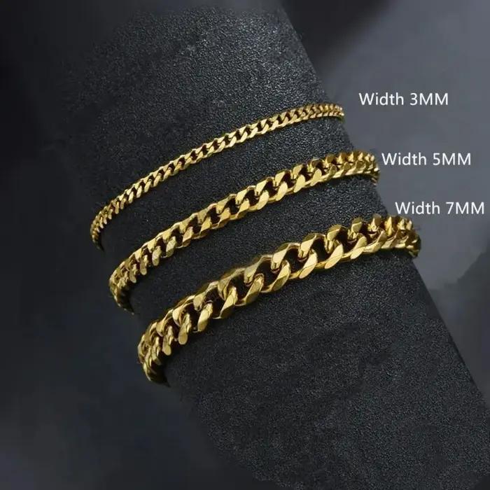 Nouveau Bracelet Chaîne Cubaine Tendance pour Homme