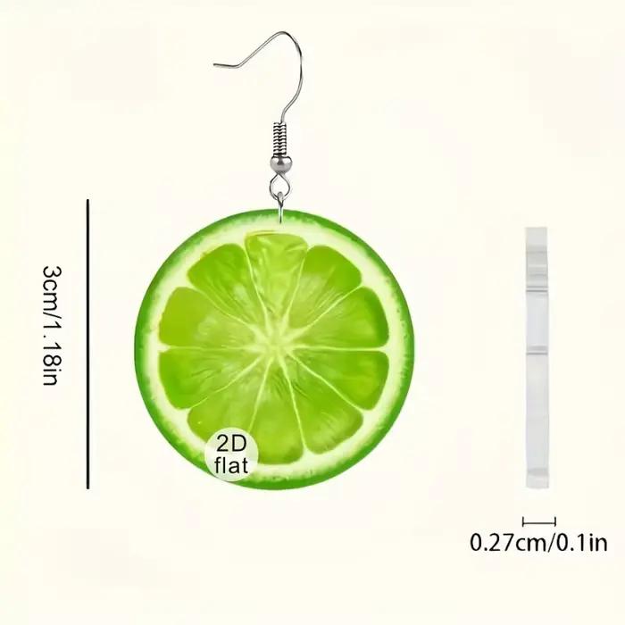 Boucles d'Oreilles Plates en Forme de Citron Acrylique Mode Femme Occasions Spéciales
