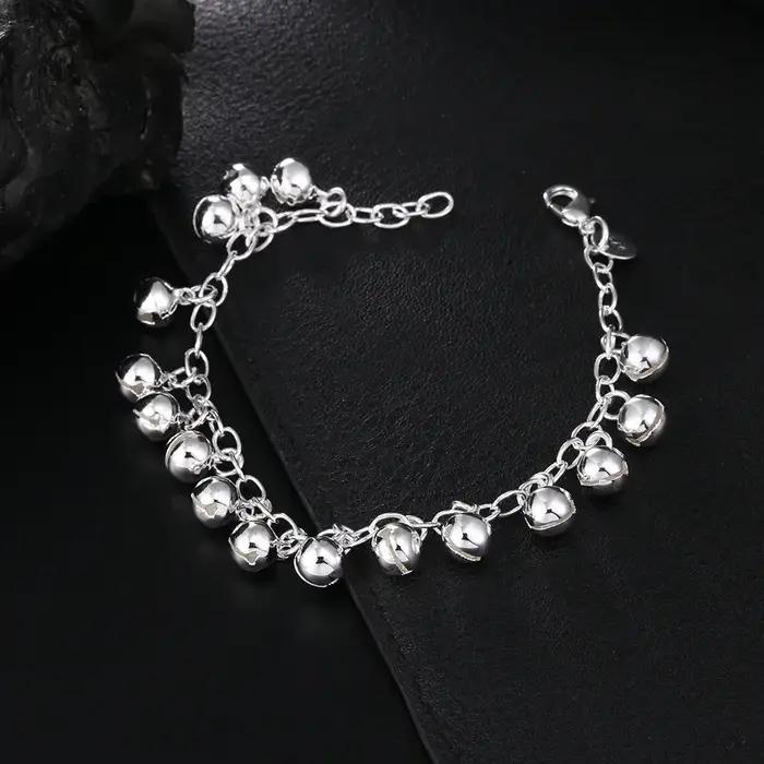 Breloque chaude belle cloches chaîne 925 Bracelets en argent Sterling pour femme fête de mariage fil