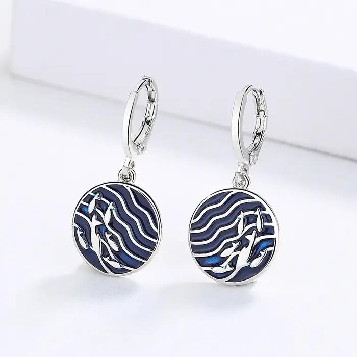 Boucles d'oreilles rondes géométriques irrégulières pour femmes
