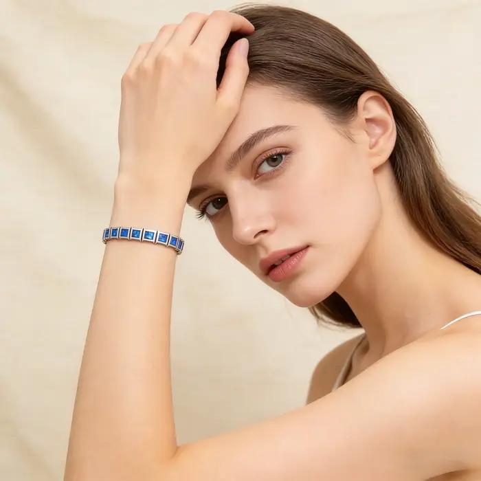 Bracelet opale carré céleste