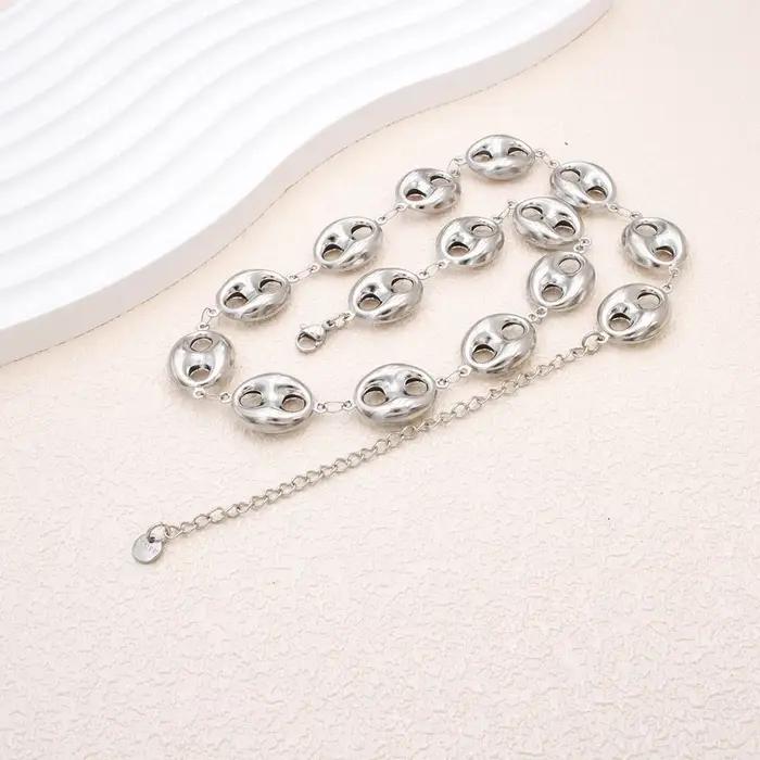 Collier chaîne à breloques grain de café acier inoxydable 316L femme élégant cadeau occasion spéciale