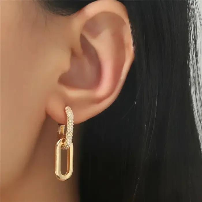 Boucles d'oreilles rondes en forme de géométrie de cristal pour femmes