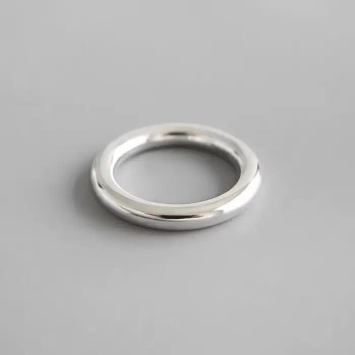 F.I.N.S minimaliste 990 en argent Sterling anneaux lisses bagues de fiançailles classiques pour les femmes bague