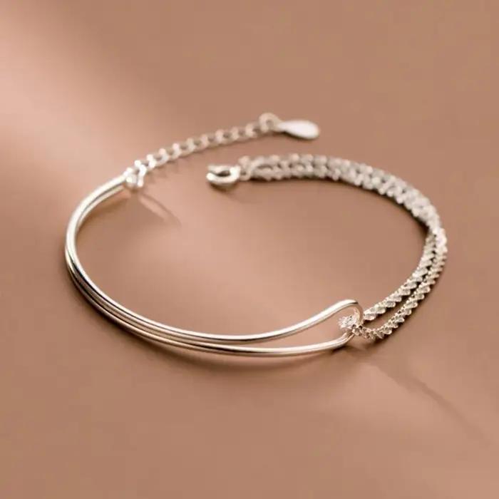 Bracelet minimaliste élégant pour femmes design géométrique double couche nouée chaîne fait main bijoux cadeaux occasions spéciales tracker humeur