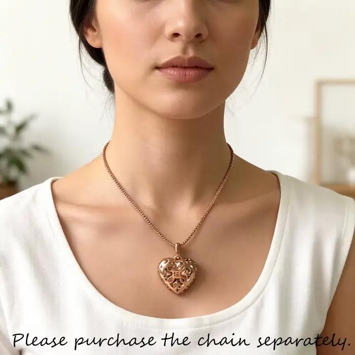 Pendentif médaillon en forme de cœur en or Rose