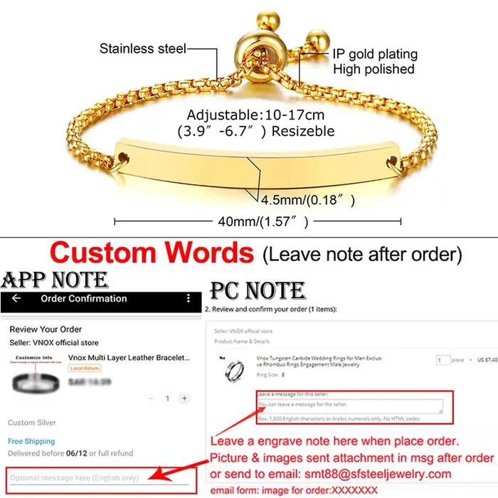 Bracelet Gravé Personnalisé en Acier Inoxydable Pour Filles Occasions Spéciales Prénom ou Date De Naissance