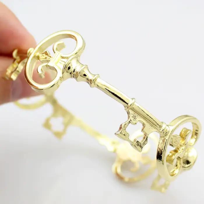 Vintage victorien squelette clé croix Bracelet de mariée mode unisexe
