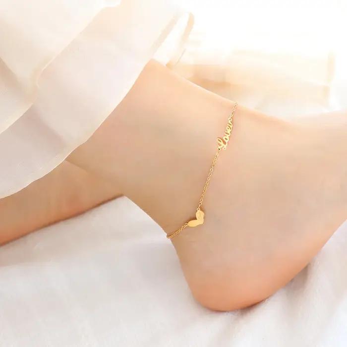 Amaiyllis-Bracelet de cheville en or 18 carats pour femme