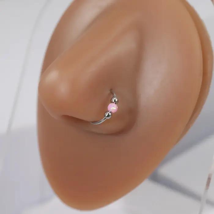 Anneau de nez en acier inoxydable hypoallergénique pour piercing septum tragus helix rook conque cartilage daith bijoux de corps pour femmes occasions spéciales
