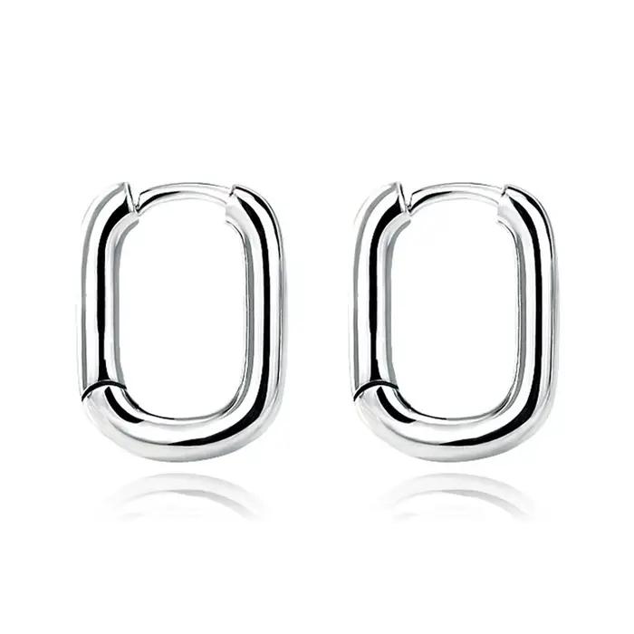 Boucles d'oreilles délicates en forme de U en argent sterling 925/plaqué or pour femmes, accessoires