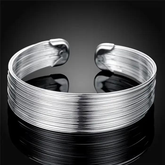 Bracelet en argent Sterling 925 pour femmes, lignes éblouissantes, à la mode, cadeau de mariage, accessoires de boutique, bijoux, tendance