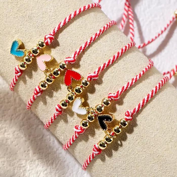 Bracelet plaqué or 18 carats avec perle cuivre cœur Go2Boho pour femmes élégance occasions spéciales cadeau Nouvel An