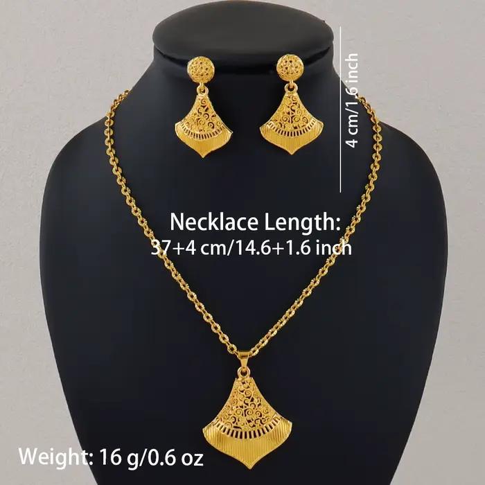 Ensemble de bijoux nigérians plaqués or, collier, boucles d'oreilles pour femmes, usage quotidien, cadeau de mariage, dubaï africain