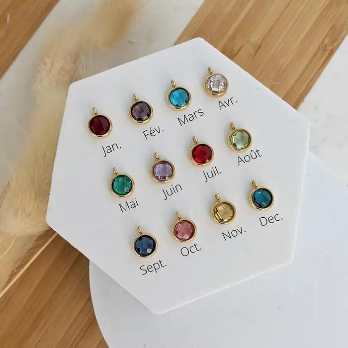 Collier personnalisé avec nom de pierre de naissance pour la fête des mères, pendentif avec texte et date gravés personnalisés, cadeau spécial pour grand-mère, Mimi 2025