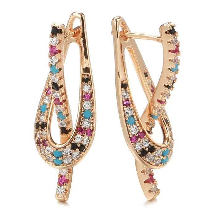 JULYDREAM – boucles d'oreilles pendantes en Zircon coloré
