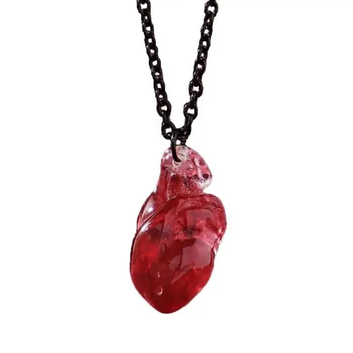 Cerveau rouge / coeur pendentif collier / anneau / anneaux d'oreille