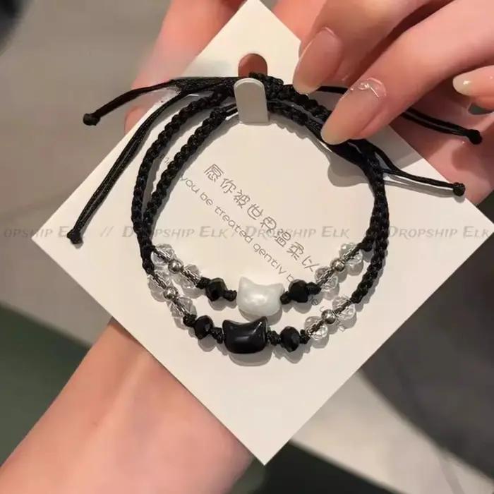 Bracelets en obsidienne en pierre de lune naturelle