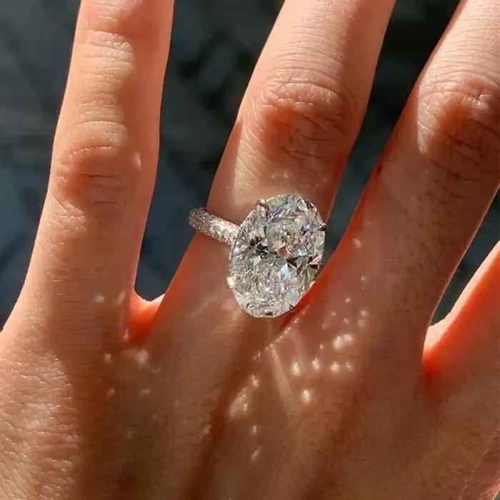Bague de fiançailles en argent sterling 925 avec zirconium blanc pour femmes engagement romantique mariage occasions spéciales