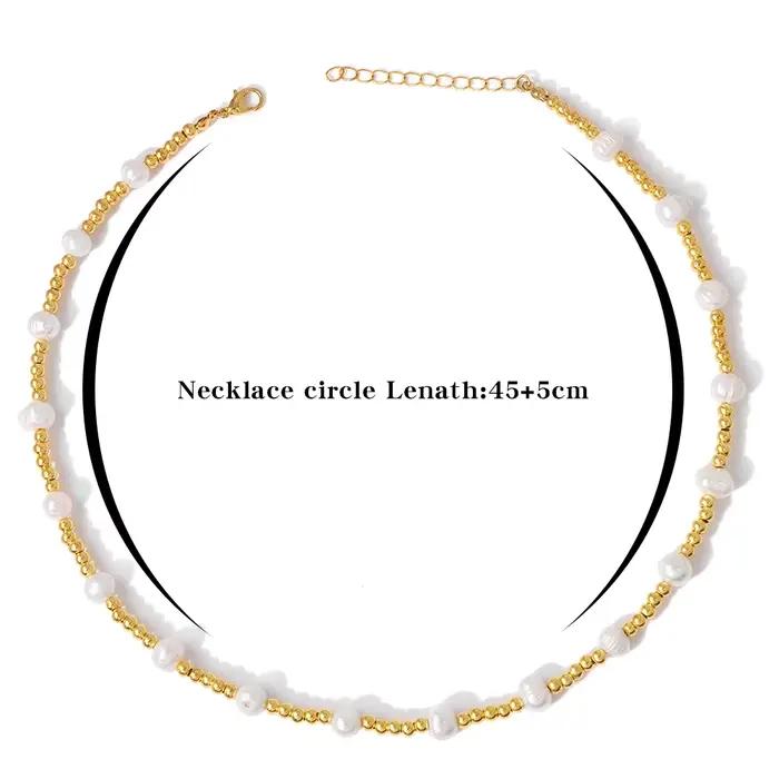Collier de perles naturelles pour femmes, élégant, couleur or, ras du cou, chaîne de clavicule de ma