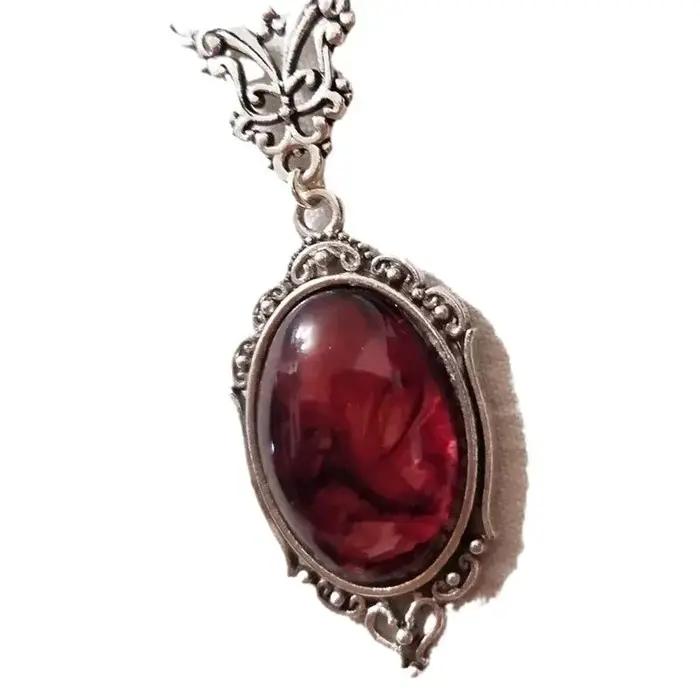 Nouveau collier Vintage en cristal de Quartz rouge