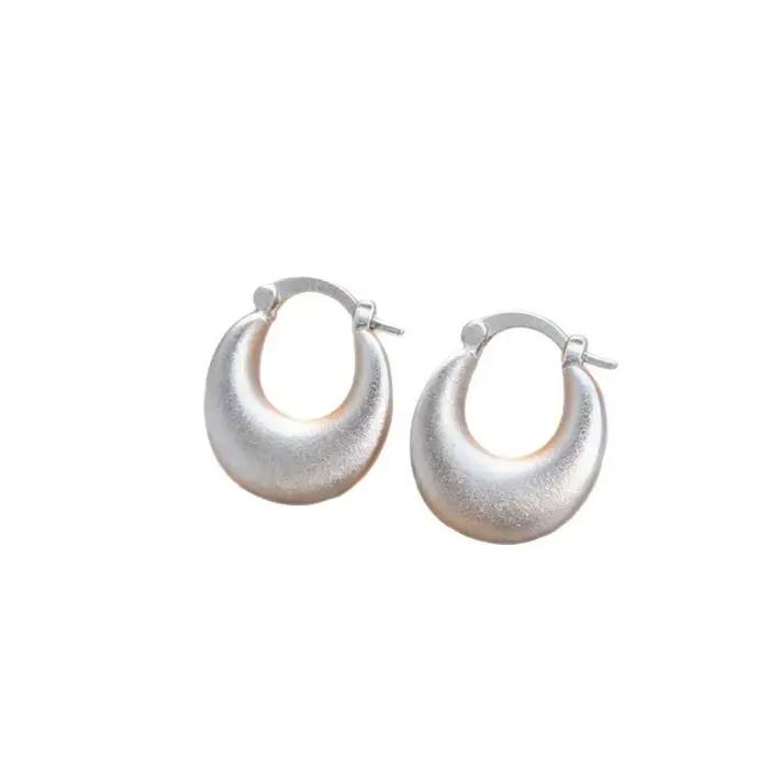 Boucles d'oreilles en argent Sterling 925 pour femmes, rondes brillantes géométriques, bijoux à la mode, cadeau de fête de mariage