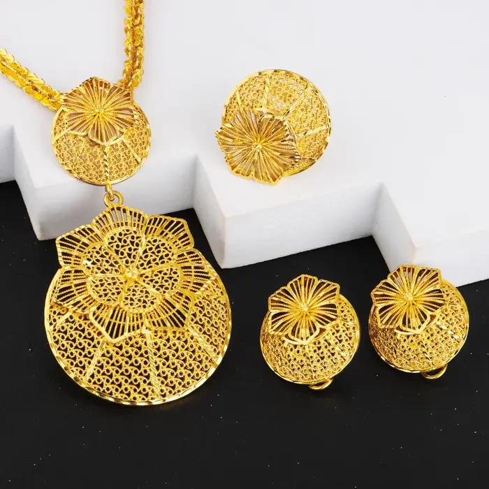 Ensemble de bijoux nigérians or torsadé pour femmes cérémonies de mariage occasions spéciales