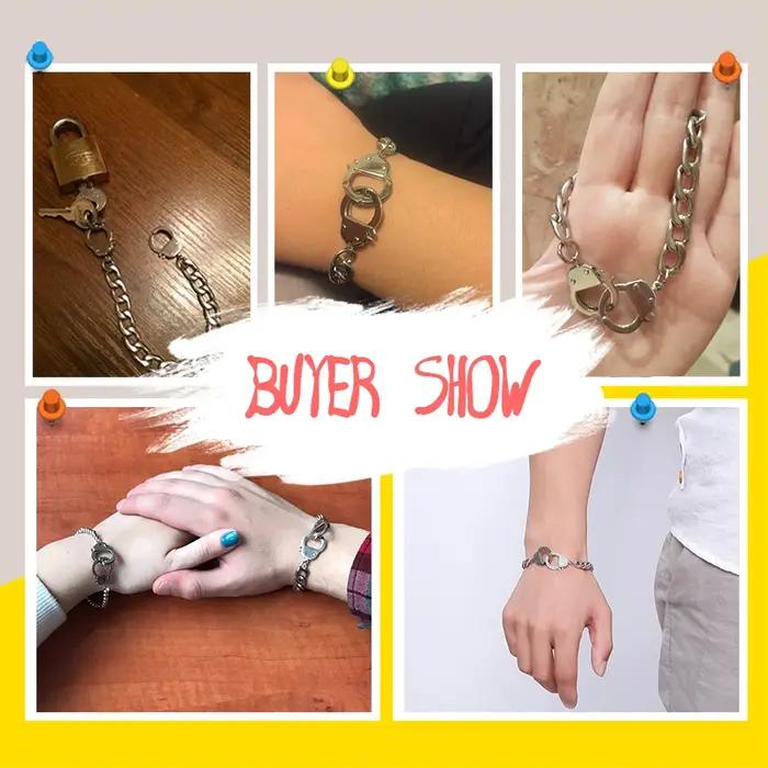 Bracelet en acier inoxydable plaqué argent forme menotte élégant pour homme femme occasions diverses cadeau original