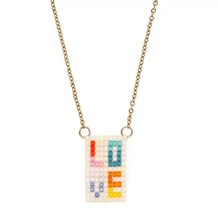 Collier de perles Design d'amour tricot à la main réglable originalité géométrie pendentif bohême marée Simple