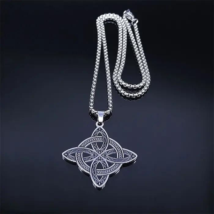 Collier Nministériels d de Sorcière en Acier Inoxydable pour Homme et Femme