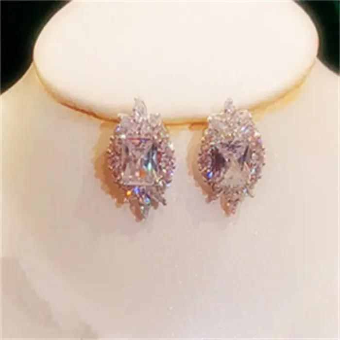 Ensemble de bijoux en argent regardé S925 pour femme, boucles d'oreilles en émeraude créée, collier