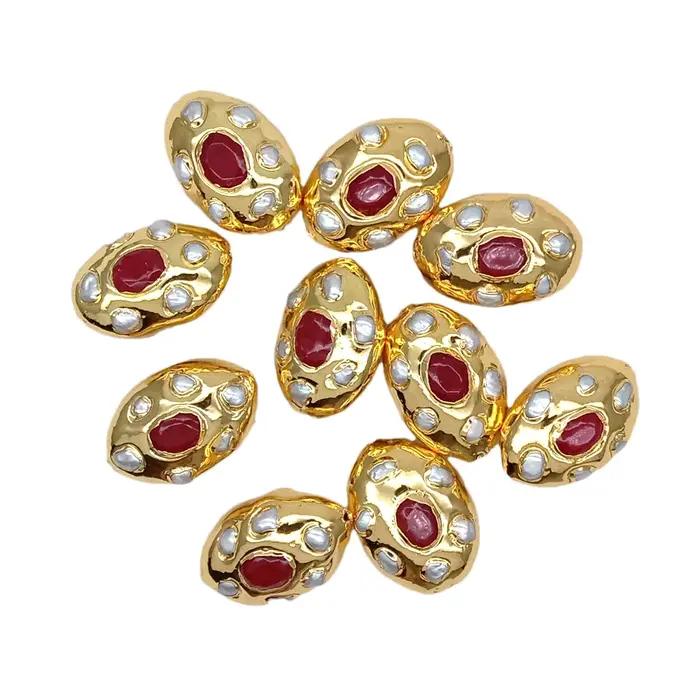 Perles Keshi blanches d'eau douce baroques plaquées or pour collier de luxe pour femmes occasions spéciales