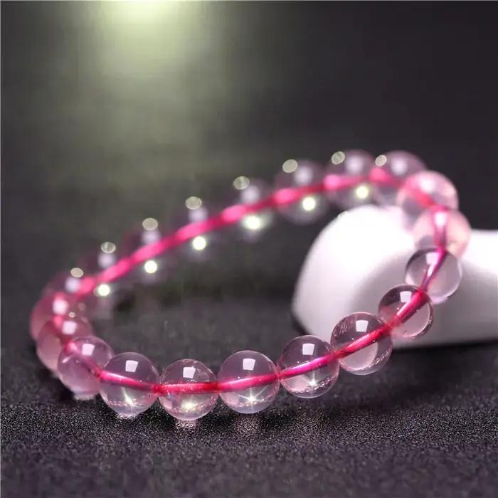 Bracelet en Quartz Rose naturel clair