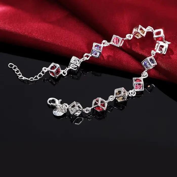 Bracelets en treillis de zircon en argent Sterling 925 pour femmes, marques de luxe, bijoux, cadeaux de fête de mariage et de noël