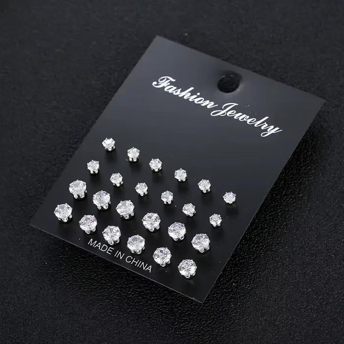 Boucles d'oreilles en zircon brillant pour femmes et hommes occasions spéciales partys mariages anniversaires voyages quotidien elegant chic geometric design