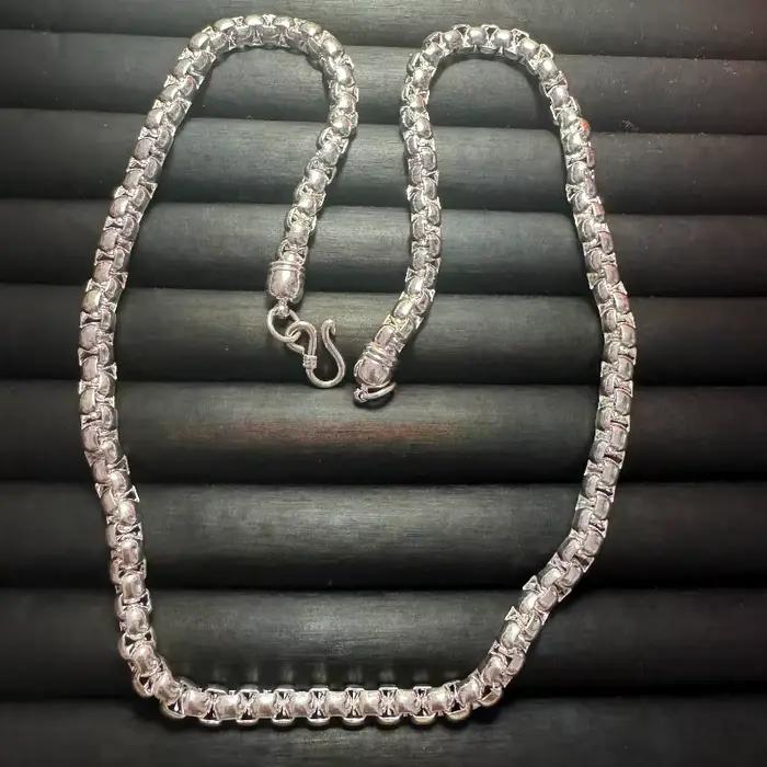 Collier en argent tibétain 925, pendentif sculpté traditionnel chinois, design rétro polyvalent, bijoux de mode unisexe, cadeau parfait