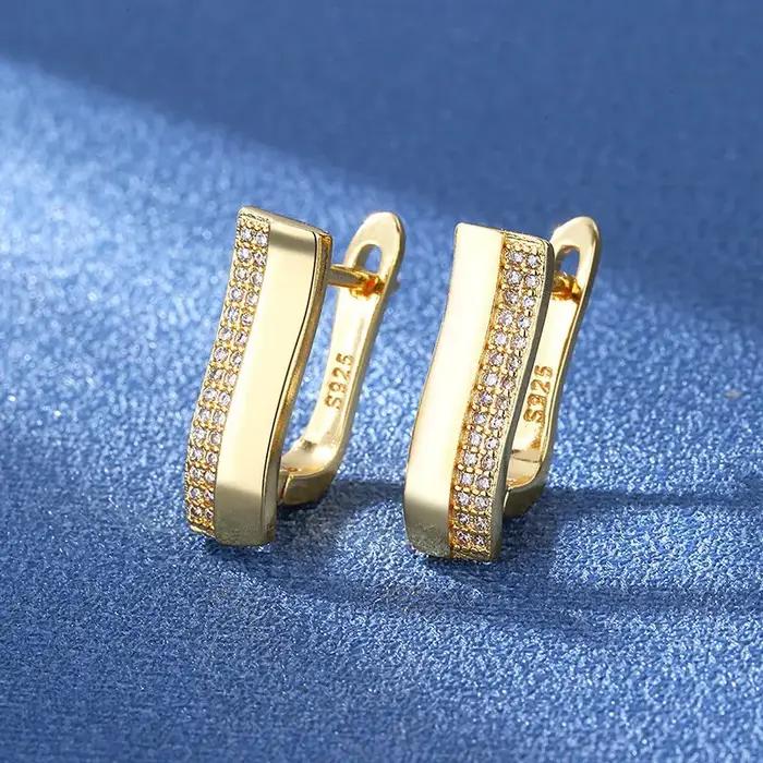 Boucles d'oreilles en argent Sterling 925 et zircone