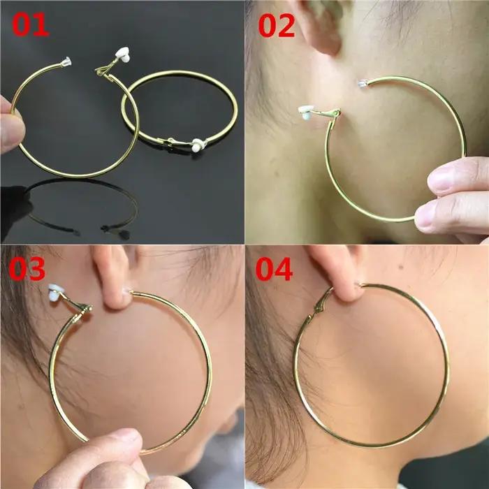 Boucles doreilles clip shineliang elegantes sans perforetion pour femmes occassions speciales finition or rhodium
