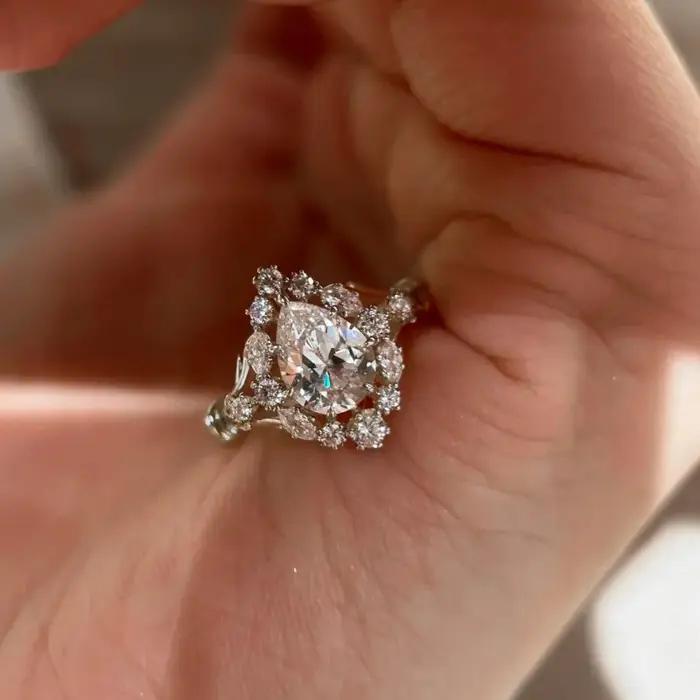Belle bague en argent sterling 925 - idéale pour les fiançailles