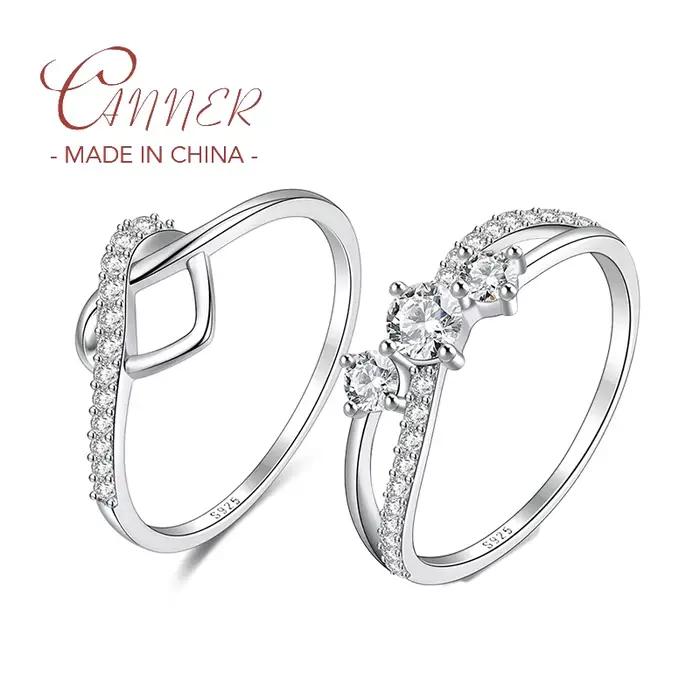 CANNER-Bague de luxe en argent regardé 925 pour femme, matiques de mariage, bijoux fins, cadeau