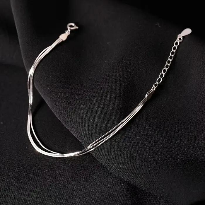 Bracelet en Argent Sterling 925 Coréen Multicolore pour Femmes Occasions Spéciales Soirées Élégantes