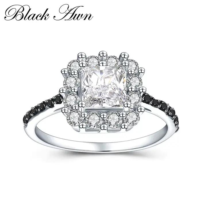 Black Awn-Bague de mariage en argent pour femme, bijoux classiques, nouvelle mode, document, 2024, C