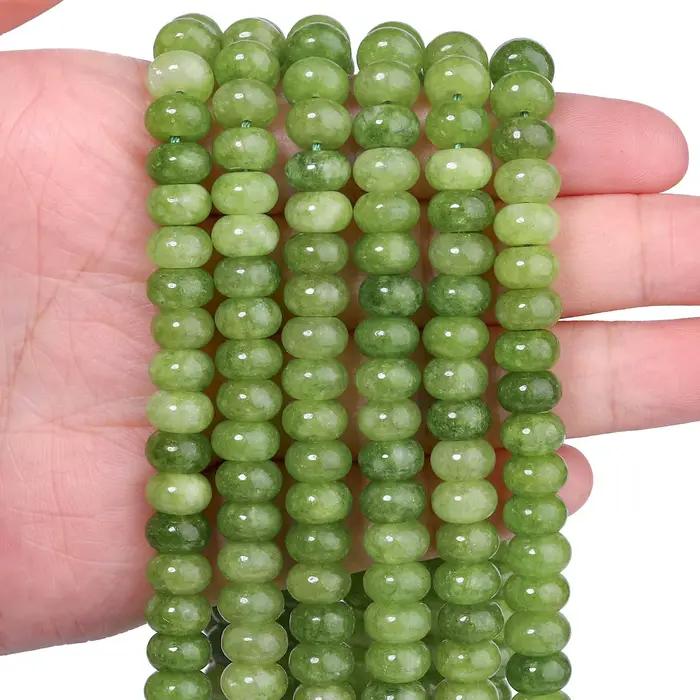 Perles d'olivine naturelles 5x8mm en forme abaque pour bijoux DIY bracelets et colliers pour femmes occasions spéciales cadeaux romantiques