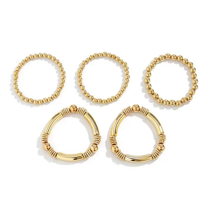 Bracelets Punk exagérés en chaîne à grande boule pour femmes et hommes, Vintage, grosses perles rondes, bracelet élastique Grunge, bijoux de Couple Steampunk pour hommes