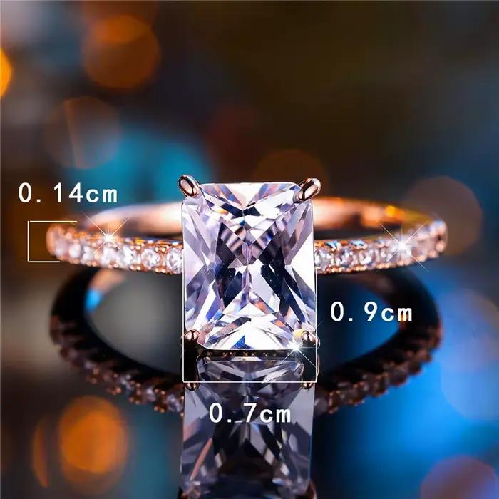 Bague de fiançailles vintage en or rose pour femme