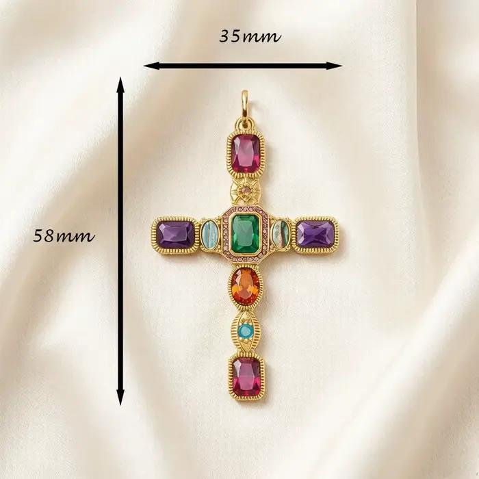 Pendentif croix colorée dorée, tout nouveau bijou à la mode européen en argent Sterling 925, cadeau Vintage pour femme