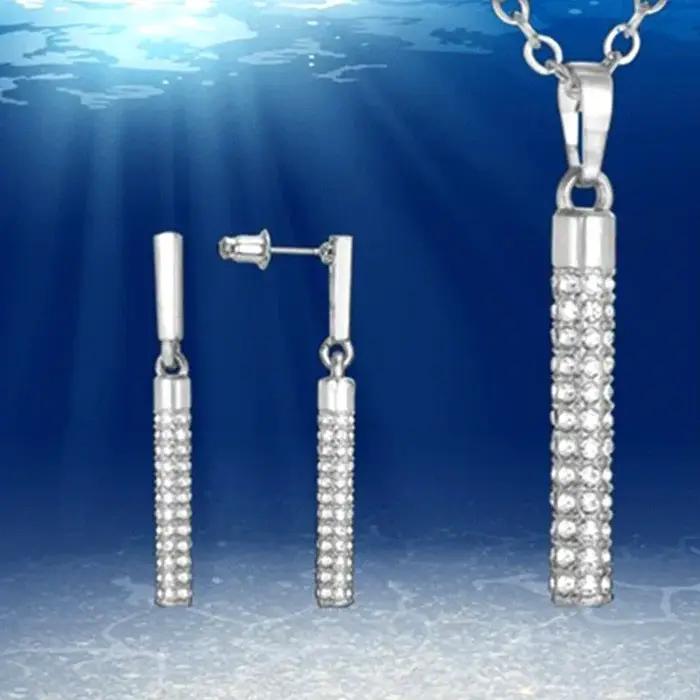 Collier et Boucles d'Oreilles en Strass Eclatant Pour Femme Occasions Spéciales Élégance Sophistication Polyvalent Durabilité
