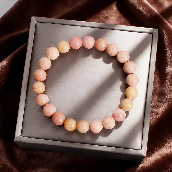 Bracelet en perles de rhodochrosite pierre naturelle bracelet reiki bijou de guérison cristal breloque vitalité cadeau pour femme occasions spéciales