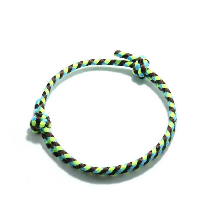 Bohème 100% coton corde Bracelet hommes femmes bohême fait à la main Macram Braslet réglable LGBT Brazalete plage accessoires cadeau
