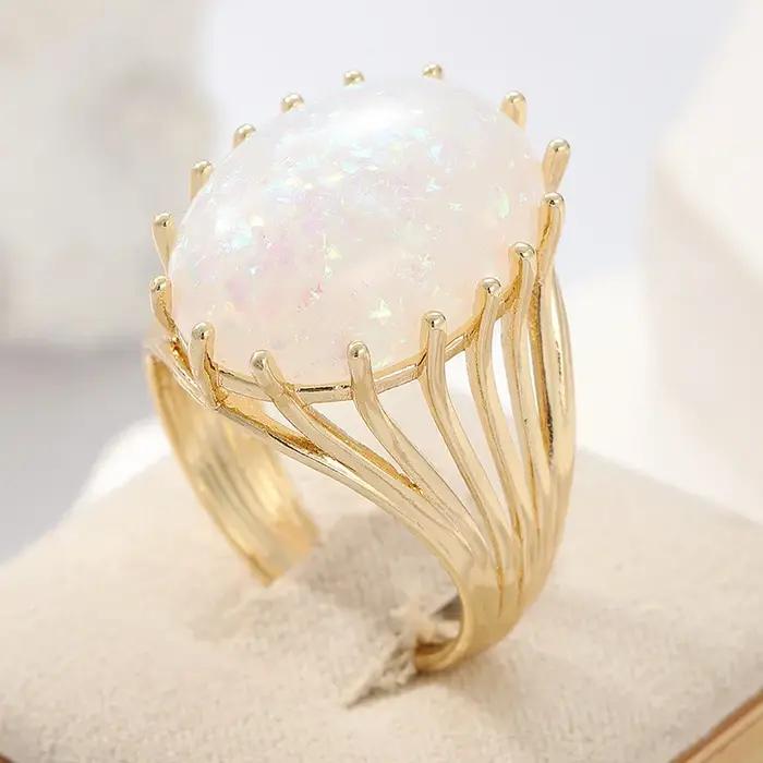 Bague Dorée Rétro Élégante en Argent Sterling 925 Pour Fêtes Spéciales et Occasions Chic